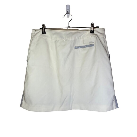 Izod Womens Ivory Plaid Skort Size 10 Golf Tennis PickleBall Rhinestones - Picture 2 of 13